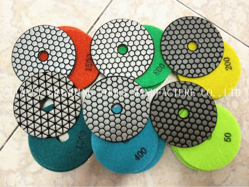 OUDU Factory 4 Inch 100mm Dry Polishing Pads for Grinding Marble Stone