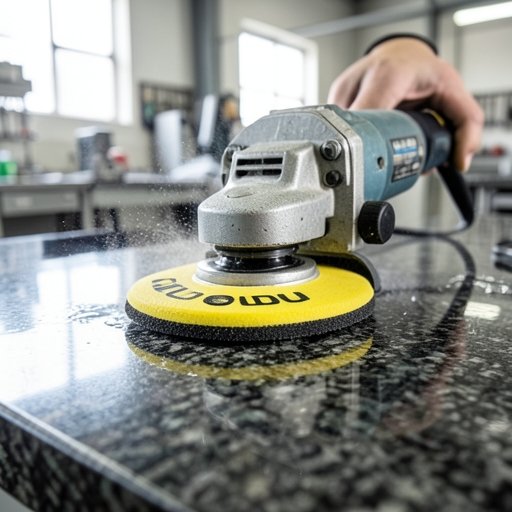OUDU wet diamond polishing pad polishing granite to a high-gloss mirror finish