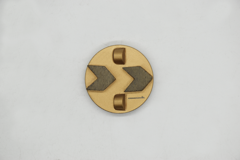 Gold Round Double-Arrow Diamond Grinding Disc with Slide Lock Backing