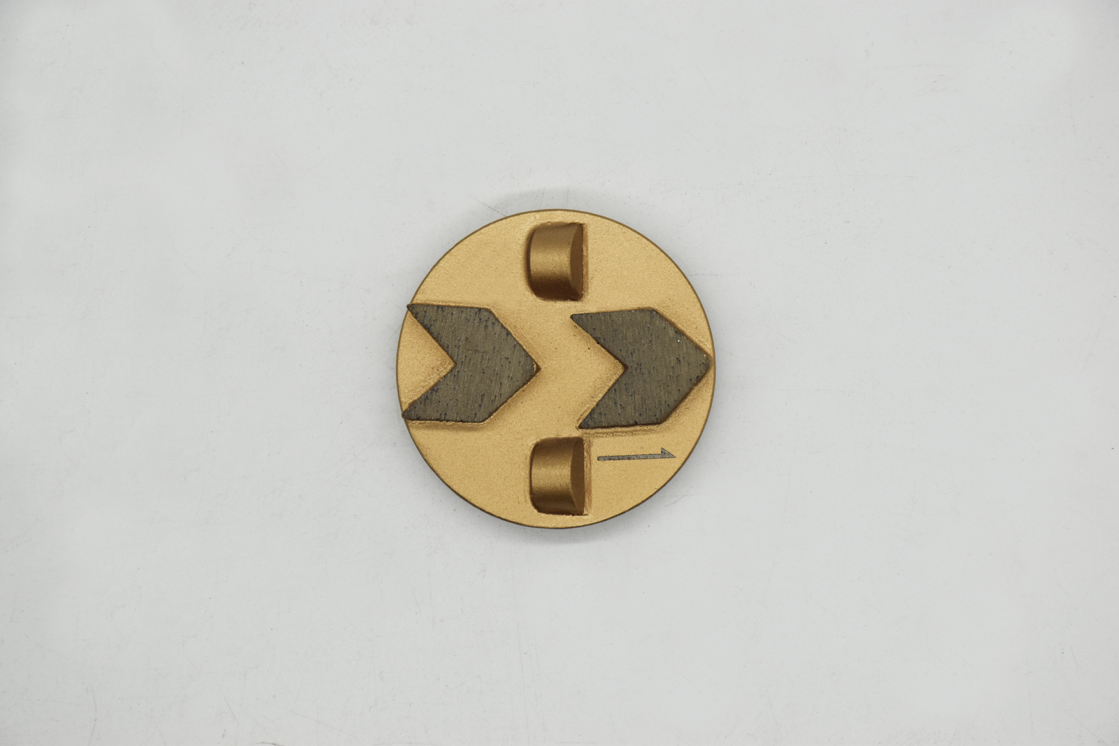 Gold Round Double-Arrow Diamond Grinding Disc with Slide Lock Backing