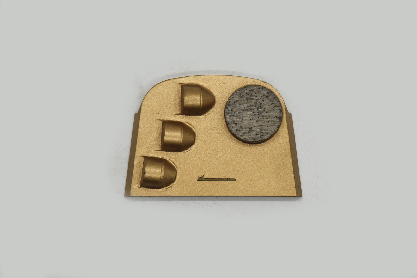 Gold HTC Single-Round Diamond Grinding Shoe with 3 Guiding Pillars