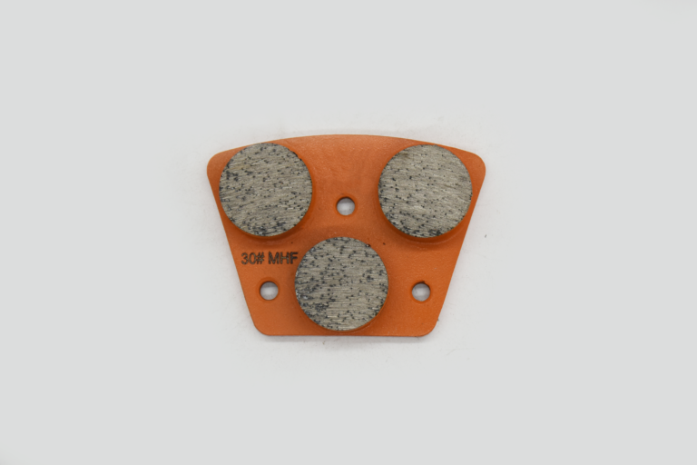 Orange Trapezoid 3-Hole 3-Round Diamond Grinding Shoe