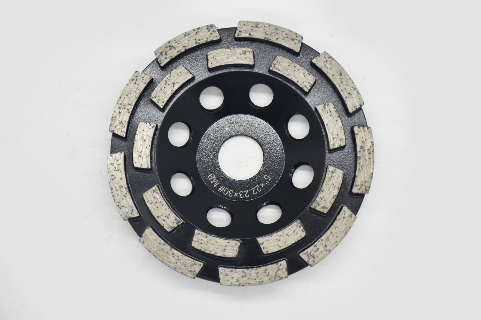 5″ Black Double-Row 8-Hole Diamond Grinding Cup Wheel