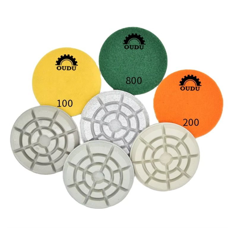 Three-row diamond renovation pad