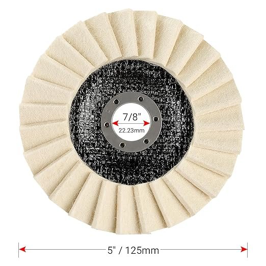 5-Inch  Pleated Wool Felt Polishing Wheel